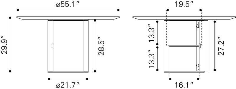 Mesa de Comedor Izola - Negro