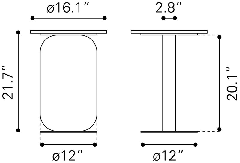 Mesa Lateral Pemba 1 - Cafe