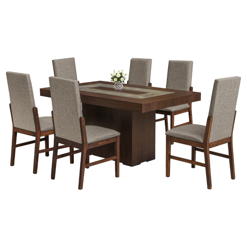 Comedor 6 Sillas Yamilet - Nogal