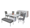 Comedor Belgica 4 Sillas 1 Banca con Buffet - Gris