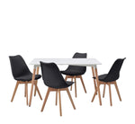 Mesa de comedor rectangular con 4 sillas Spydeberg - Blanco y negro