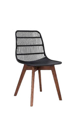 Silla Enzza Negra Madera - Negro / Nogal